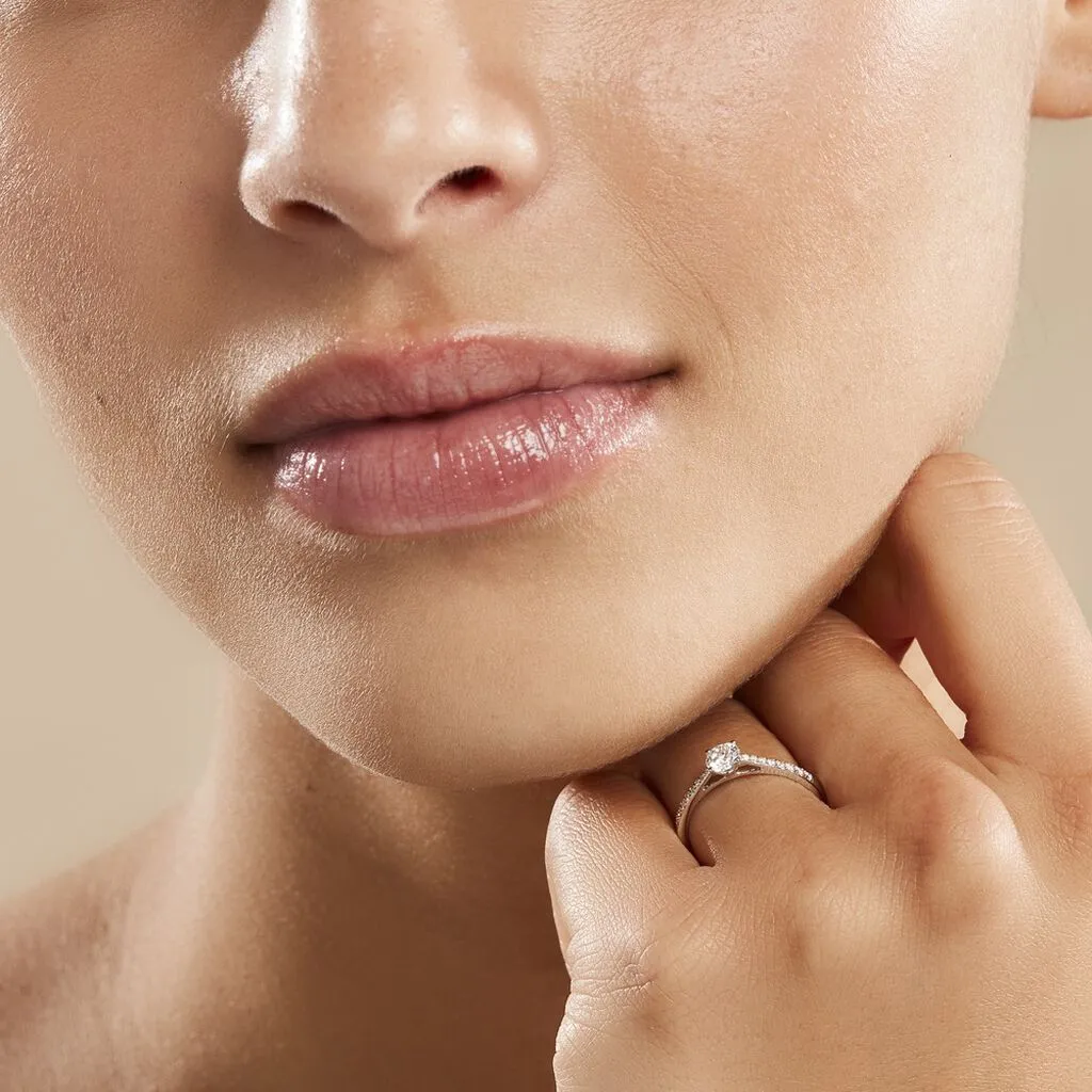 Histoire D'Or Bague Solitaire Laetitia Or Blanc Diamant Synthetique 6 Histoire D'Or Bague Solitaire Laetitia Or Blanc Diamant Synthetique – Image 4