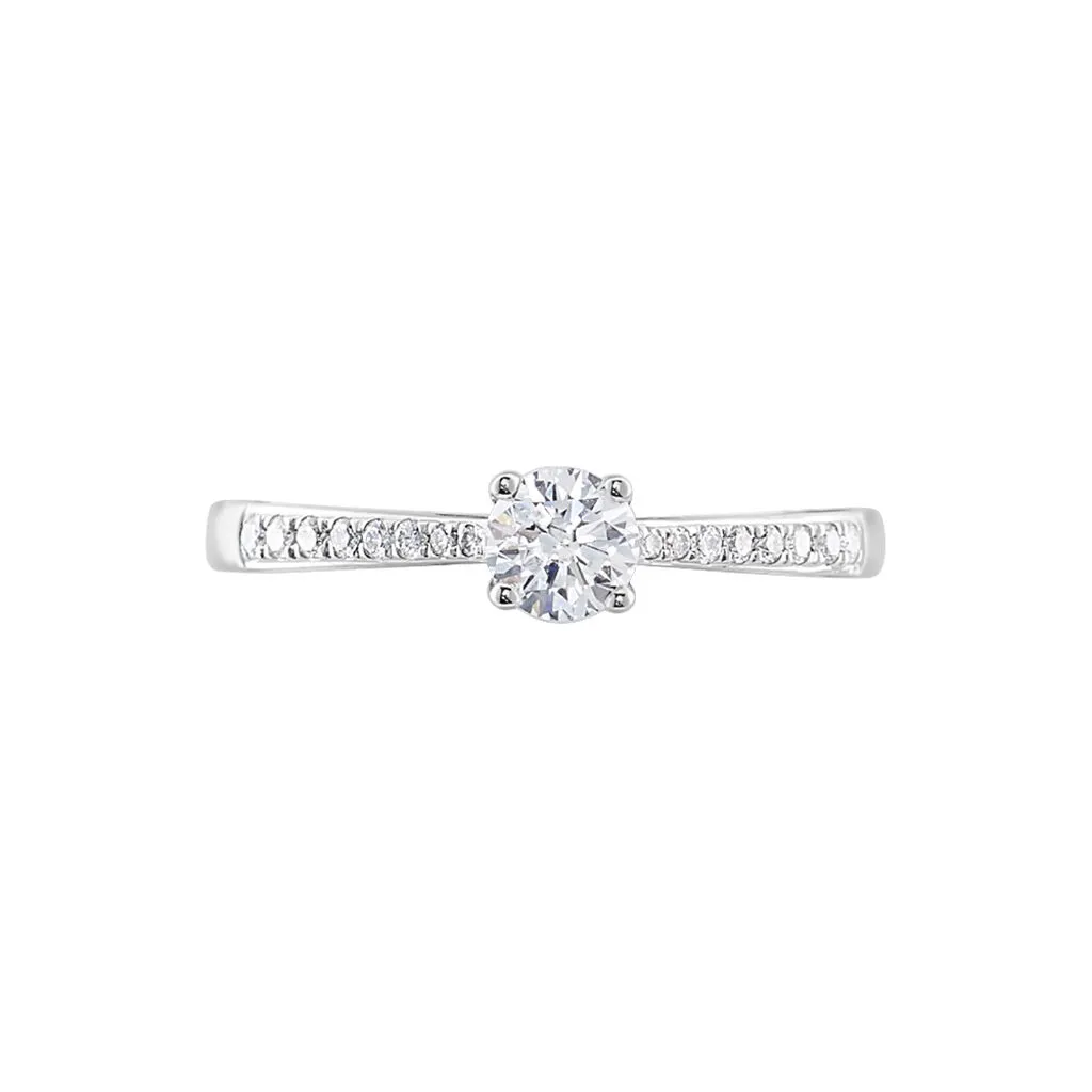 Histoire D'Or Bague Solitaire Laetitia Or Blanc Diamant Synthetique 4 Histoire D'Or Bague Solitaire Laetitia Or Blanc Diamant Synthetique – Image 2