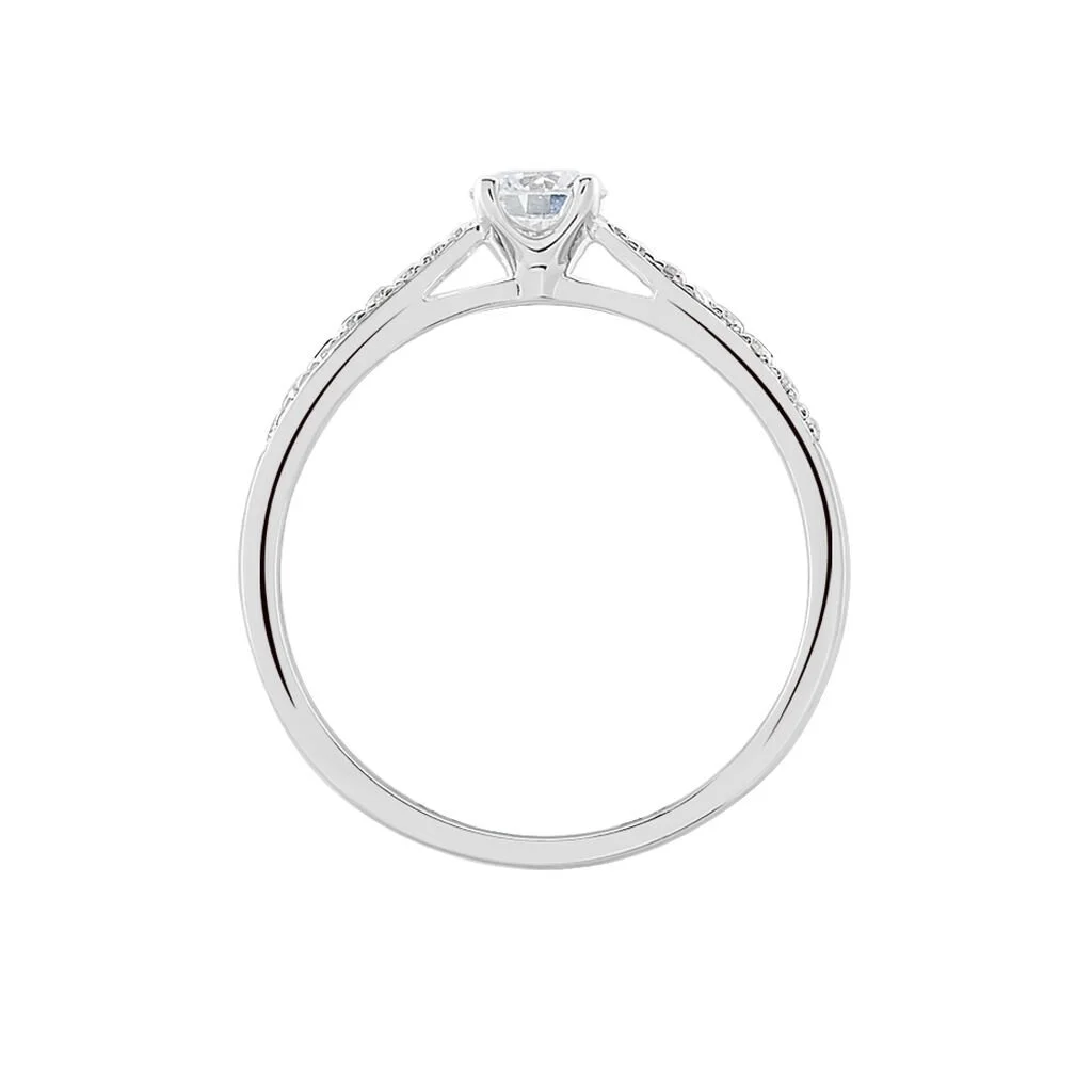 Histoire D'Or Bague Solitaire Laetitia Or Blanc Diamant Synthetique 5 Histoire D'Or Bague Solitaire Laetitia Or Blanc Diamant Synthetique – Image 3