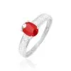 Histoire D'Or Bague Crista Or Blanc Rubis Et Diamant