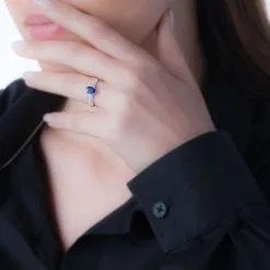 Histoire D'Or Bague Crista Or Blanc Topaze Et Diamant -Boucles d'oreilles Bracelet Soldes B7DFBTB488 model0