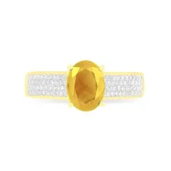Histoire D'Or Bague Crista Or Jaune Citrine Et Diamant -Boucles d'oreilles Bracelet Soldes B7DFJCJ154 view1