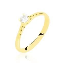 Histoire D'Or Bague Solitaire Victoria Or Jaune Diamant