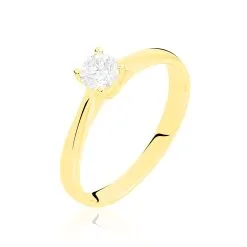 Histoire D'Or Bague Solitaire Victoria Or Jaune Diamant