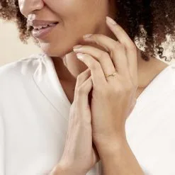 Histoire D'Or Bague Solitaire Samantha Or Jaune Diamant -Boucles d'oreilles Bracelet Soldes B7DFJDW2ET model0