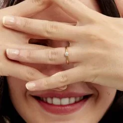 Histoire D'Or Bague Solitaire Samantha Or Jaune Diamant -Boucles d'oreilles Bracelet Soldes B7DFJDW2ET model2