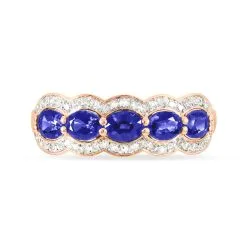 Histoire D'Or Bague Margaux Or Rose Tanzanite Et Diamant -Boucles d'oreilles Bracelet Soldes B7DFRAI022 view1