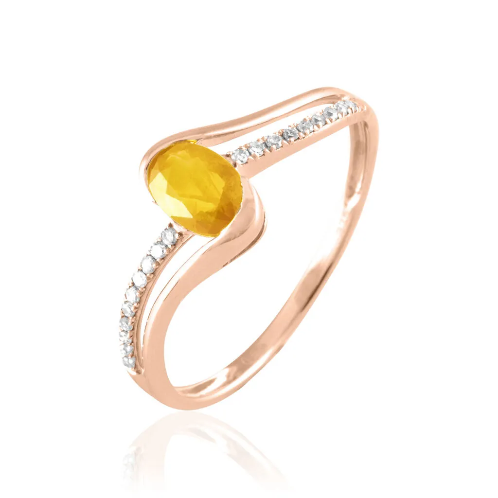 Histoire D'Or Bague Anja Or Rose Citrine Et Diamant 3 Histoire D'Or Bague Anja Or Rose Citrine Et Diamant
