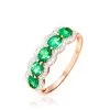 Histoire D'Or Bague Margaux Or Rose Emeraude Et Diamant