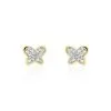 Histoire D'Or Boucles D'oreilles Puces Or Jaune Cercis Strass