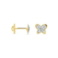 Histoire D'Or Boucles D'oreilles Puces Or Jaune Cercis Strass -Boucles d'oreilles Bracelet Soldes B7OEJPW001 view1
