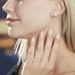 Histoire D'Or Boucles D'oreilles Puces 4 Griffes Or Blanc Diamant Synthetique 9 Histoire D'Or Boucles D'oreilles Puces 4 Griffes Or Blanc Diamant Synthetique -Boucles d'oreilles Bracelet Soldes B7OFBJW011 model0