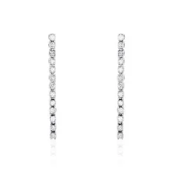 Histoire D'Or Boucles D'oreilles Pendantes Moscovado Or Blanc Diamant Synthétique