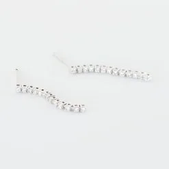 Histoire D'Or Boucles D'oreilles Pendantes Moscovado Or Blanc Diamant Synthétique -Boucles d'oreilles Bracelet Soldes B7OFBJW018 view2