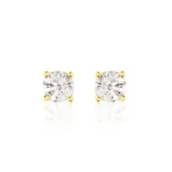 Histoire D'Or Boucles D'oreilles Puces Victoria Or Jaune Diamant