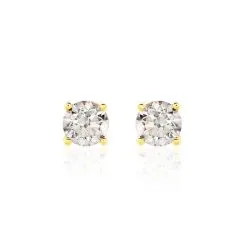 Histoire D'Or Boucles D'oreilles Puces Victoria Or Jaune Diamant