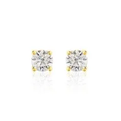 Histoire D'Or Boucles D'oreilles Puces Victoria Or Jaune Diamant