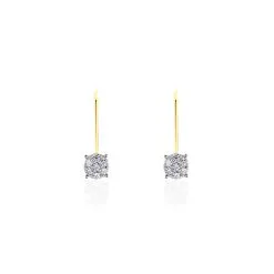 Histoire D'Or Boucles D'oreilles Pendantes Or Jaune Jonelle Diamants