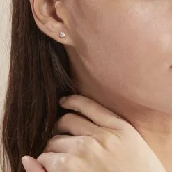 Histoire D'Or Boucles D'oreilles Puces Or Jaune Diamants Synthetique -Boucles d'oreilles Bracelet Soldes B7OFJJW017 model0