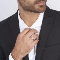 Histoire D'Or Alliance Ruban Mat Et Billant Biseautee Palladium Blanc -Boucles d'oreilles Bracelet Soldes BEAHBW0183 model0