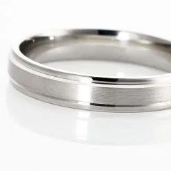 Histoire D'Or Alliance Mat Et Brillant Ruban Plat Palladium Blanc -Boucles d'oreilles Bracelet Soldes BEAHBW0188 view3