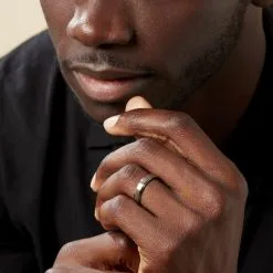 Histoire D'Or Alliance Mat Et Brillant Biseaute Ruban Plat Palladium Blanc -Boucles d'oreilles Bracelet Soldes BEAMBW01HA model1