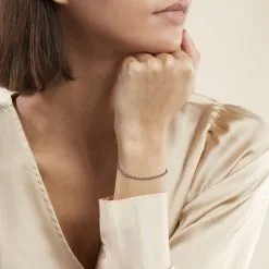 Histoire D'Or Bracelet Abie Torsade Argent Bicolore -Boucles d'oreilles Bracelet Soldes FABF2W0624 model0