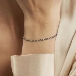 Histoire D'Or Bracelet Abie Torsade Argent Bicolore -Boucles d'oreilles Bracelet Soldes FABF2W0624 model1