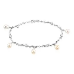 Histoire D'Or Bracelet Salomee Argent Blanc Perle De Culture