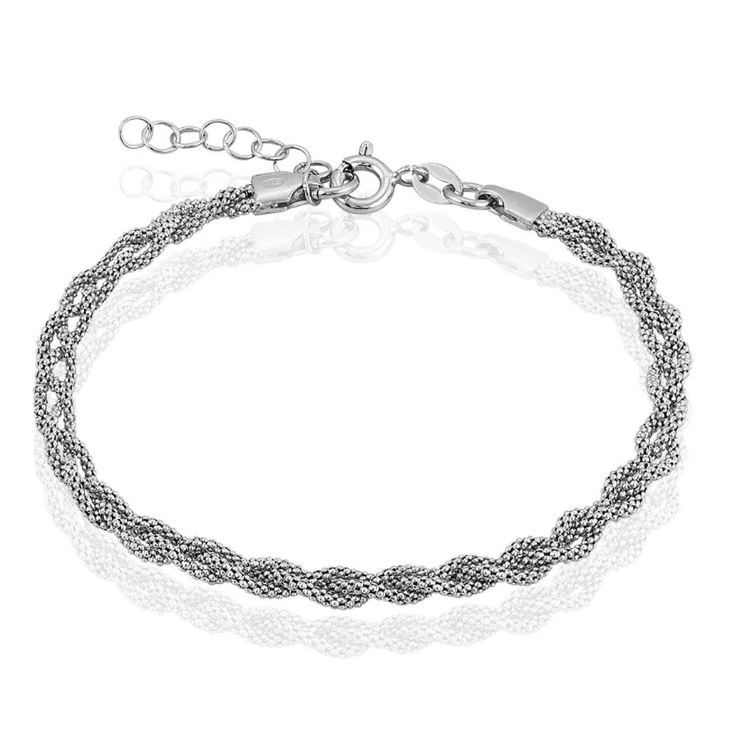 Histoire D'Or Bracelet Marie-angeline Maille Coreene Argent Blanc 3 Histoire D'Or Bracelet Marie-angeline Maille Coreene Argent Blanc