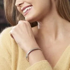 Histoire D'Or Bracelet Jonc Esmee Argent Blanc -Boucles d'oreilles Bracelet Soldes FABFBW00PK model0