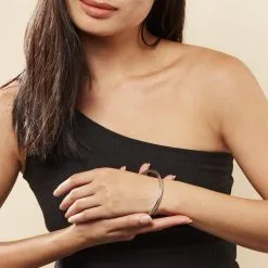 Histoire D'Or Bracelet Jonc Tabata Argent Blanc -Boucles d'oreilles Bracelet Soldes FABFBW010A model0