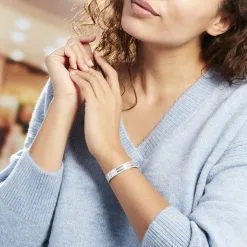 Histoire D'Or Bracelet Jonc Ayo Argent Blanc -Boucles d'oreilles Bracelet Soldes FABFBW011N model0