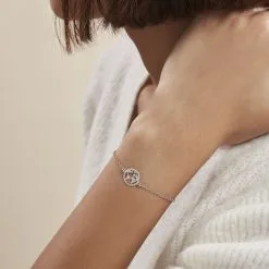 Histoire D'Or Bracelet Argent Blanc Colombina -Boucles d'oreilles Bracelet Soldes FABFBW01BL model0