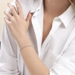 Histoire D'Or Bracelet Ashlee Argent Blanc -Boucles d'oreilles Bracelet Soldes FABFBW01C6 model0