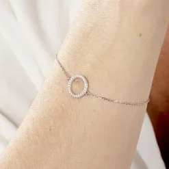 Histoire D'Or Bracelet Francesca Argent Blanc Oxyde De Zirconium -Boucles d'oreilles Bracelet Soldes FABFBZW00W model1