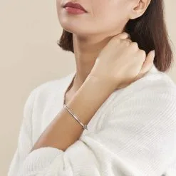 Histoire D'Or Bracelet Jonc Laurianne Argent Blanc Oxyde De Zirconium -Boucles d'oreilles Bracelet Soldes FABFBZW01W model0