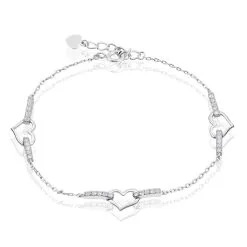 Histoire D'Or Bracelet Triple Argent Blanc Oxyde De Zirconium
