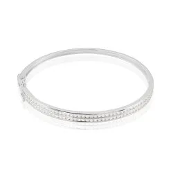 Histoire D'Or Bracelet Jonc Carinne Argent Blanc Oxyde De Zirconium