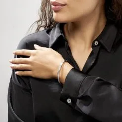 Histoire D'Or Bracelet Jonc Carinne Argent Blanc Oxyde De Zirconium -Boucles d'oreilles Bracelet Soldes FABFBZW021 model0