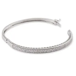 Histoire D'Or Bracelet Jonc Clélya Argent Blanc Oxyde De Zirconium -Boucles d'oreilles Bracelet Soldes FABFBZW026 view1
