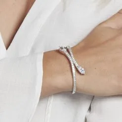 Histoire D'Or Bracelet Jonc Argent Nevarte Oxydes De Zirconium -Boucles d'oreilles Bracelet Soldes FABFBZW0WJ model1