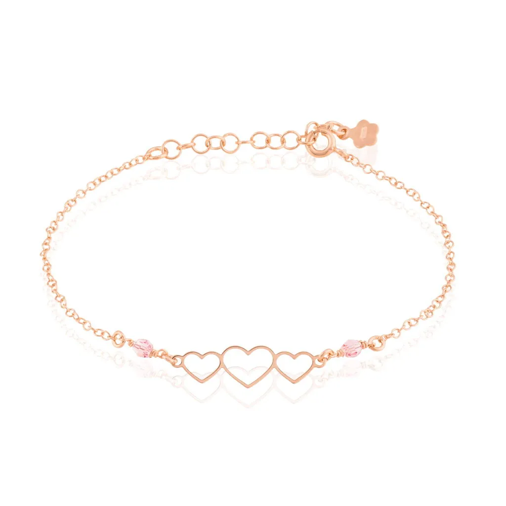 Histoire D'Or Bracelet Love Love Argent Rose Oxyde De Zirconium 3 Histoire D'Or Bracelet Love Love Argent Rose Oxyde De Zirconium