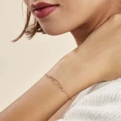 Histoire D'Or Bracelet Love Love Argent Rose Oxyde De Zirconium 9 Histoire D'Or Bracelet Love Love Argent Rose Oxyde De Zirconium -Boucles d'oreilles Bracelet Soldes FABFRZS007 model0