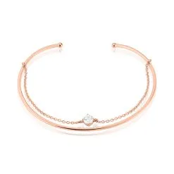 Histoire D'Or Bracelet Jonc Ruth Argent Rose Oxyde De Zirconium
