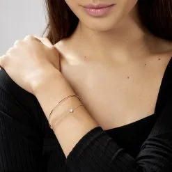 Histoire D'Or Bracelet Jonc Ruth Argent Rose Oxyde De Zirconium -Boucles d'oreilles Bracelet Soldes FABFRZW092 model0