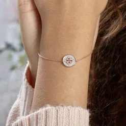 Histoire D'Or Bracelet Alexine Argent Rose Oxyde De Zirconium -Boucles d'oreilles Bracelet Soldes FABFRZW151 model1