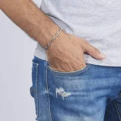 Histoire D'Or Bracelet Anilo Noircie Argent Blanc -Boucles d'oreilles Bracelet Soldes FABHBW0231 model0