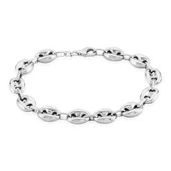 Histoire D'Or Bracelet Carrus Maille Grain De Cafe Argent Blanc