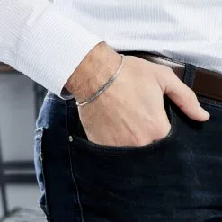 Histoire D'Or Bracelet Jonc Mike Argent Blanc -Boucles d'oreilles Bracelet Soldes FABHBW0279 model0